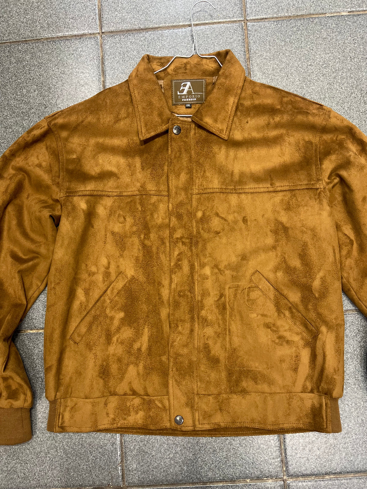 Giacca scamosciata dorato di brand emporio armenia vintage coat 1980s