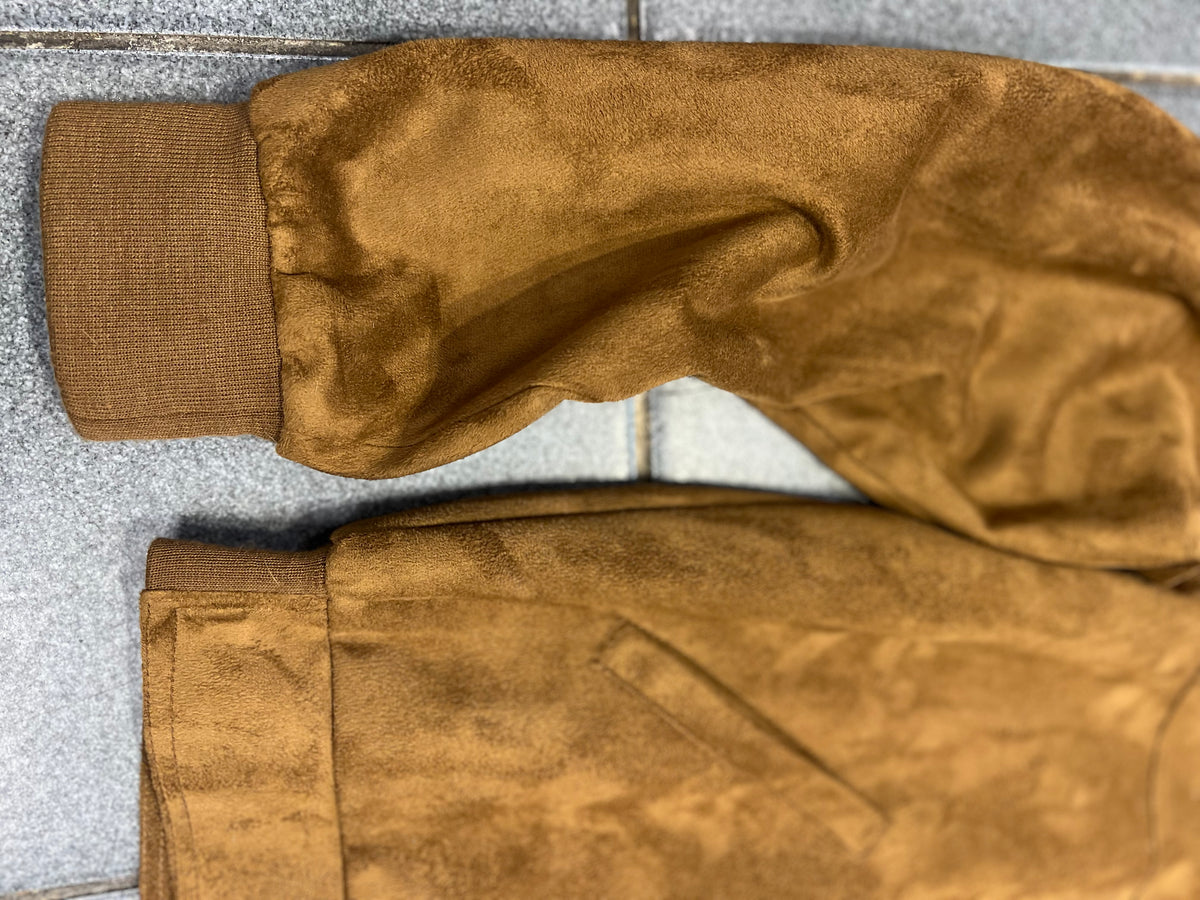 Giacca scamosciata dorato di brand emporio armenia vintage coat 1980s