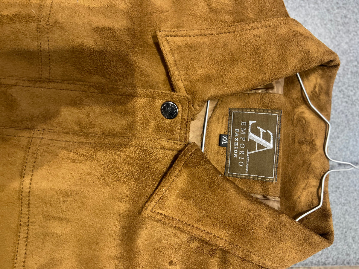 Giacca scamosciata dorato di brand emporio armenia vintage coat 1980s