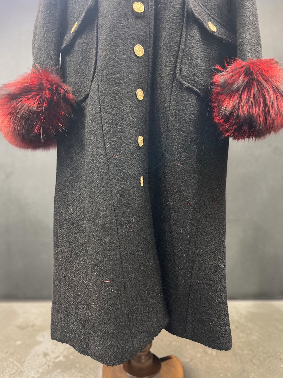 Cappotto Oltre in Lana con Pelliccia di Volpe Rossa — Taglia 50