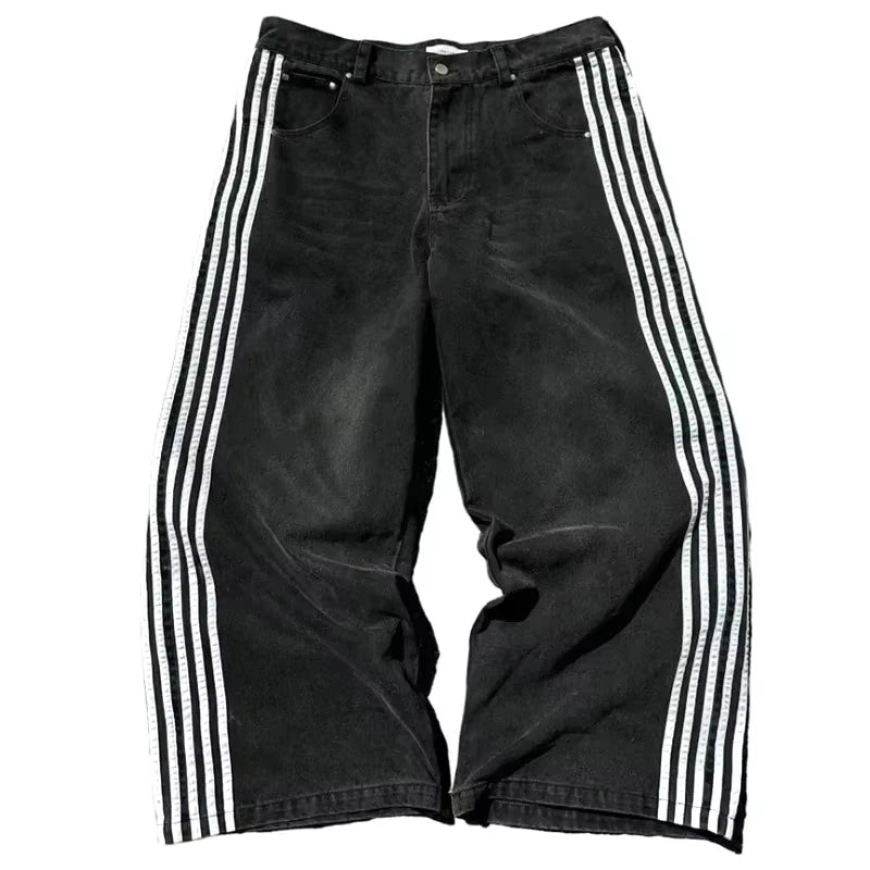 Jeans Baggy Ricamati Y2K Gothic – Streetwear unisex