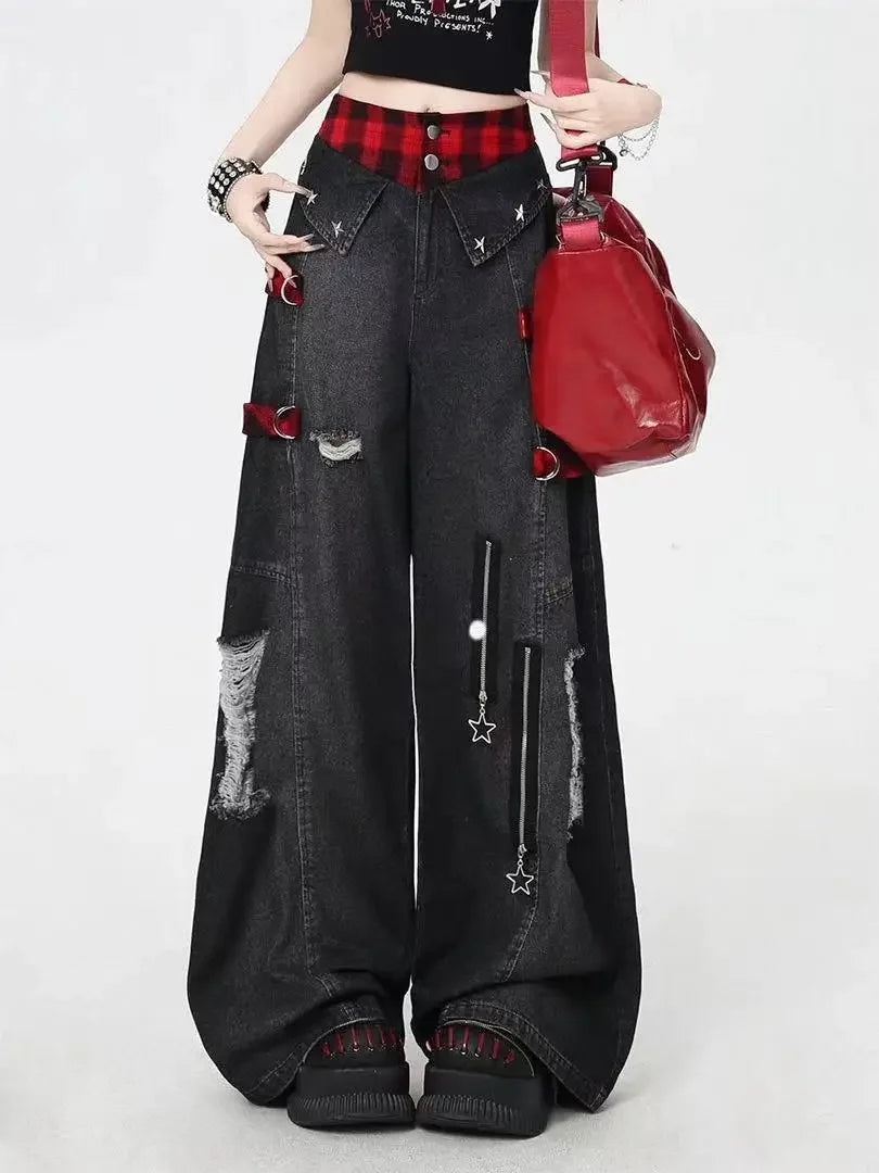 Jeans Baggy Stampa Drago Y2K – Hip Hop Streetwear Uomo