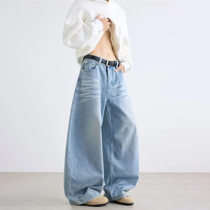 Jeans Baggy Stampa Lettering Y2K Retro – Streetwear Uomo
