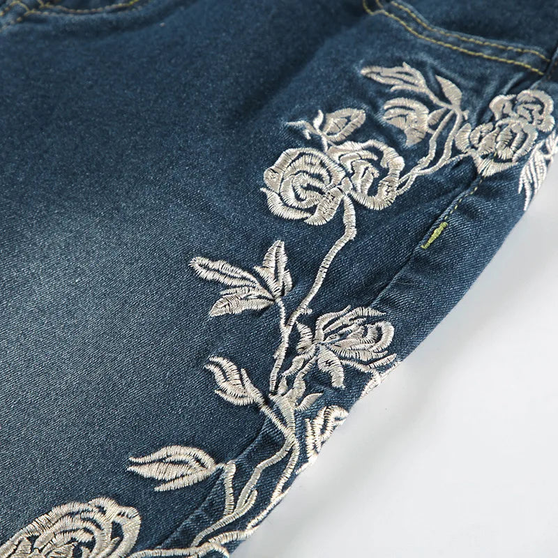 Y2K Retro Floral Baggy Jeans - Women's Low-Rise Flare