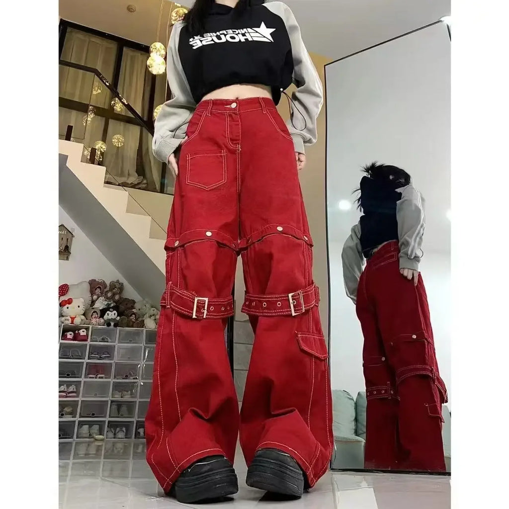 Jeans Baggy Stampa Drago Y2K – Hip Hop Streetwear Uomo
