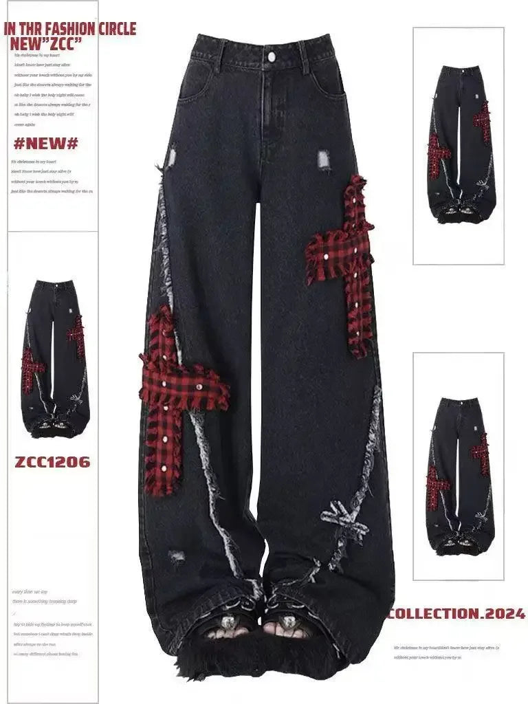 Jeans Baggy Stampa Drago Y2K – Hip Hop Streetwear Uomo