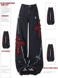 Jeans Baggy Stampa Drago Y2K – Hip Hop Streetwear Uomo