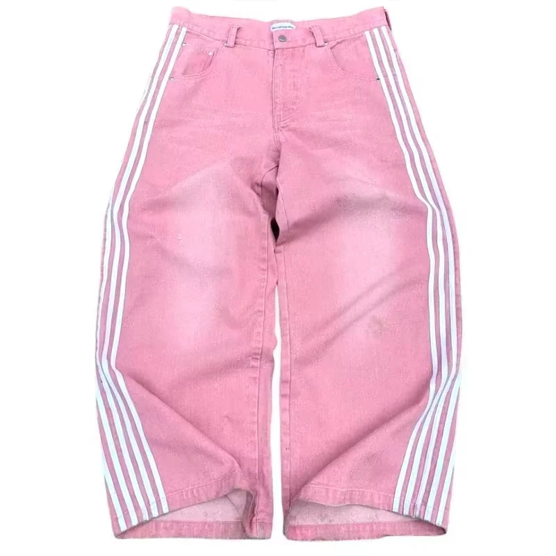 Jeans Baggy Ricamati Y2K Gothic – Streetwear unisex