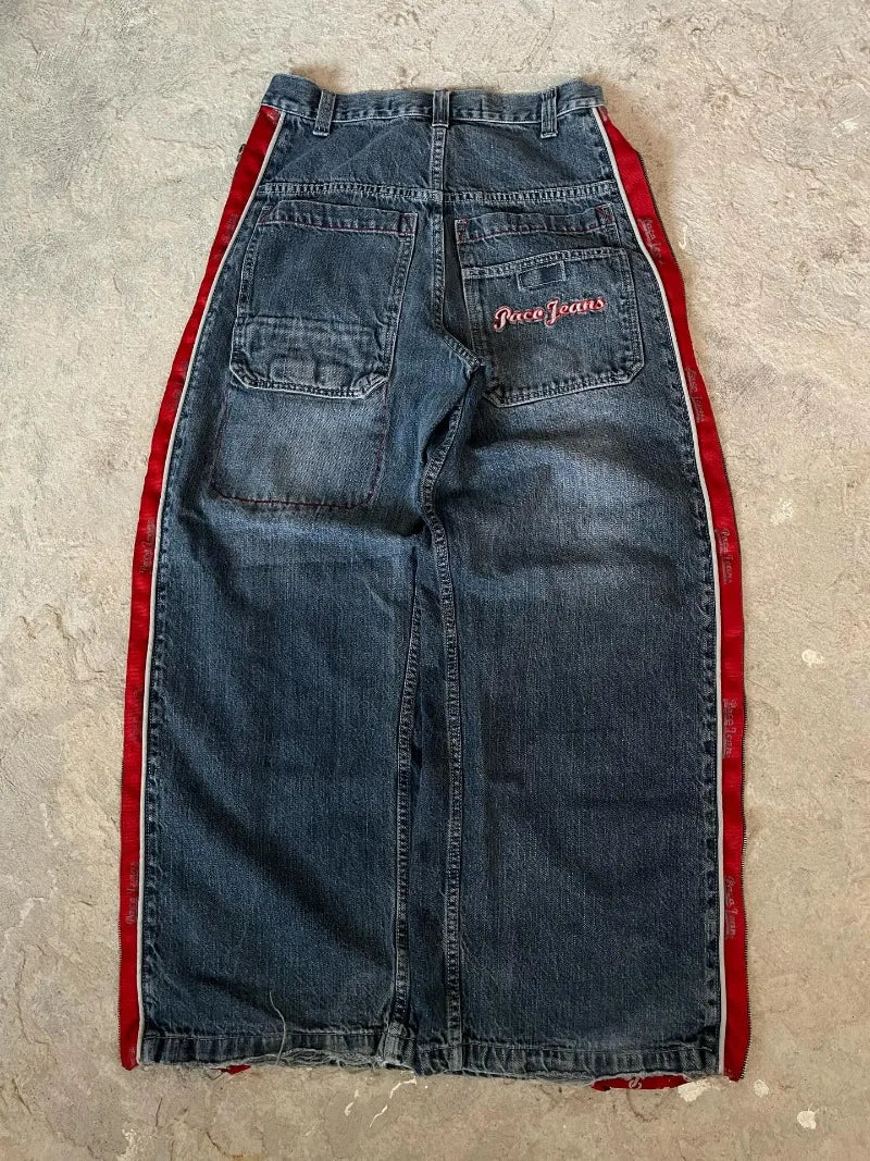 Jeans Baggy Ricamati Y2K Gothic – Streetwear unisex