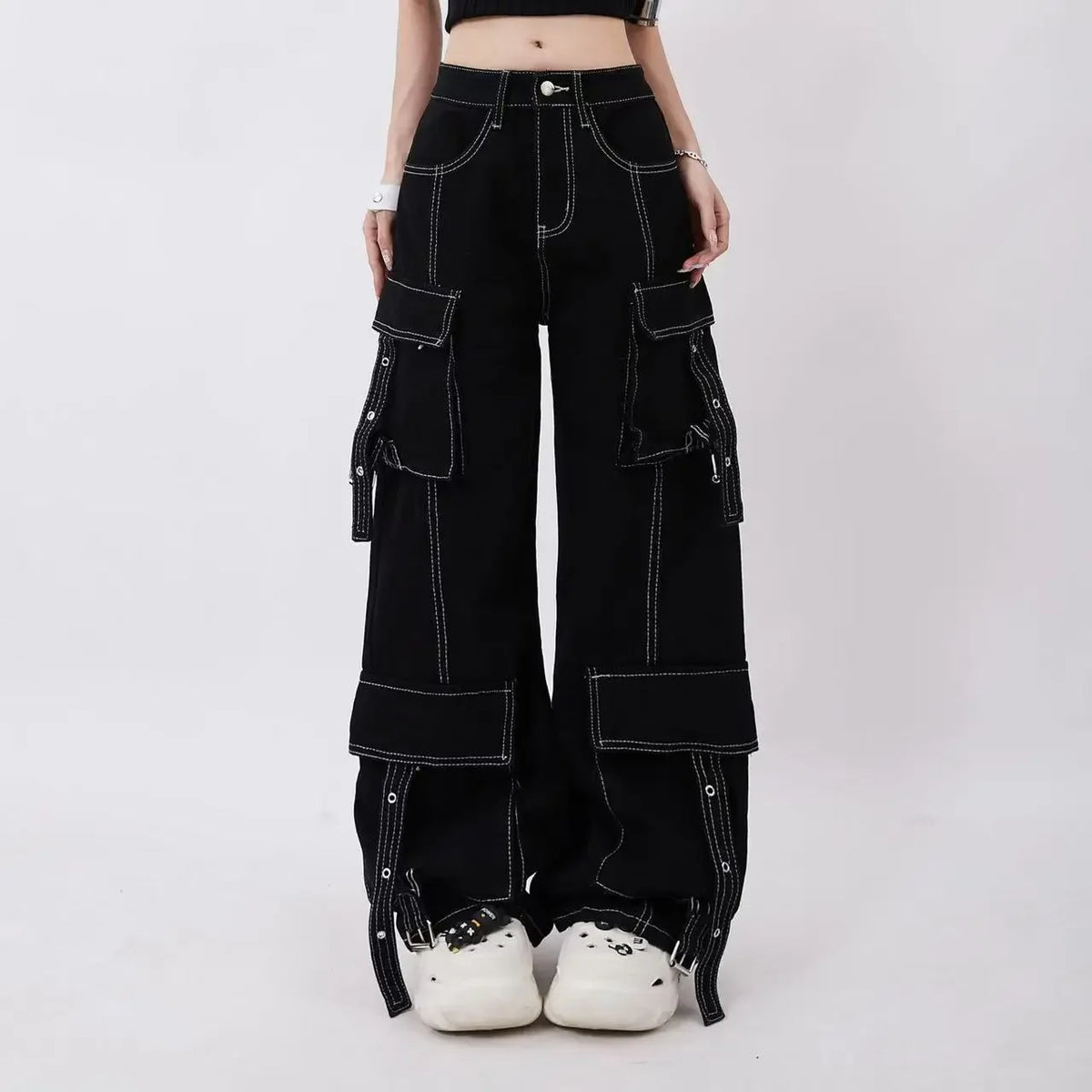 Jeans Baggy Stampa Drago Y2K – Hip Hop Streetwear Uomo
