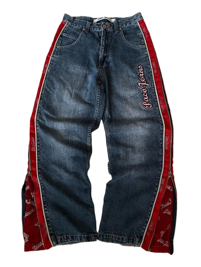 Jeans Baggy Ricamati Y2K Gothic – Streetwear unisex