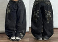 Jeans Baggy Ricamati Y2K Gothic – Streetwear unisex